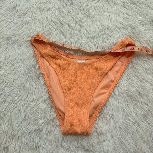 Women Xhilaration Ribbed Bikini Bottom Medium Coverage in Orange Size Medium - Picture 2 of 5